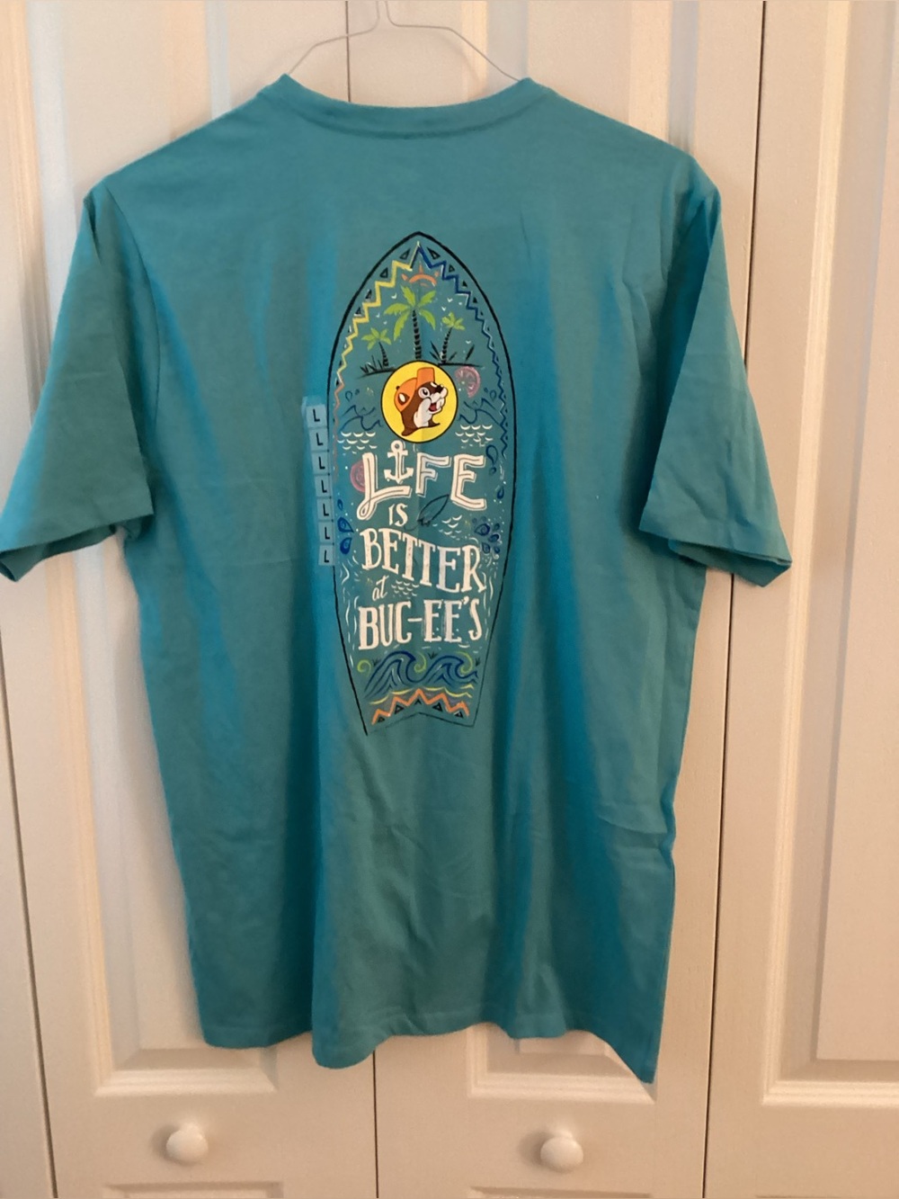 Buc-ee's "Life is Better at Buc-ee's" Turquoise Adult Shirt -L- NWT